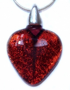 Glass jewellery Dichroic Heart pendant click to see other colours